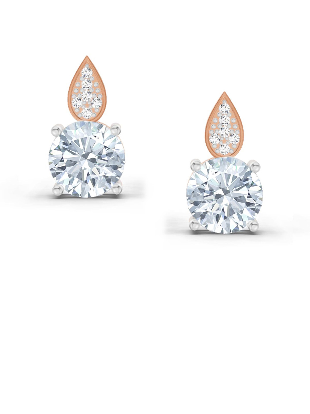 Sparkles Lab Grown Diamond 3.27 Carat Round Dangle Earrings 14K Rose Gold