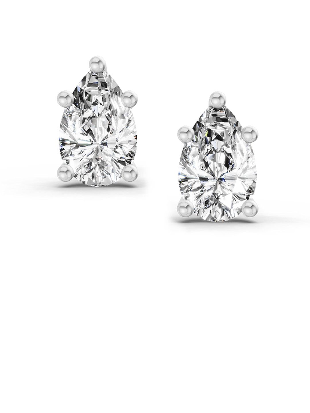 Sparkles Lab Grown Diamond 0.64 Carat Pear Stud Earrings 14K Rose Gold