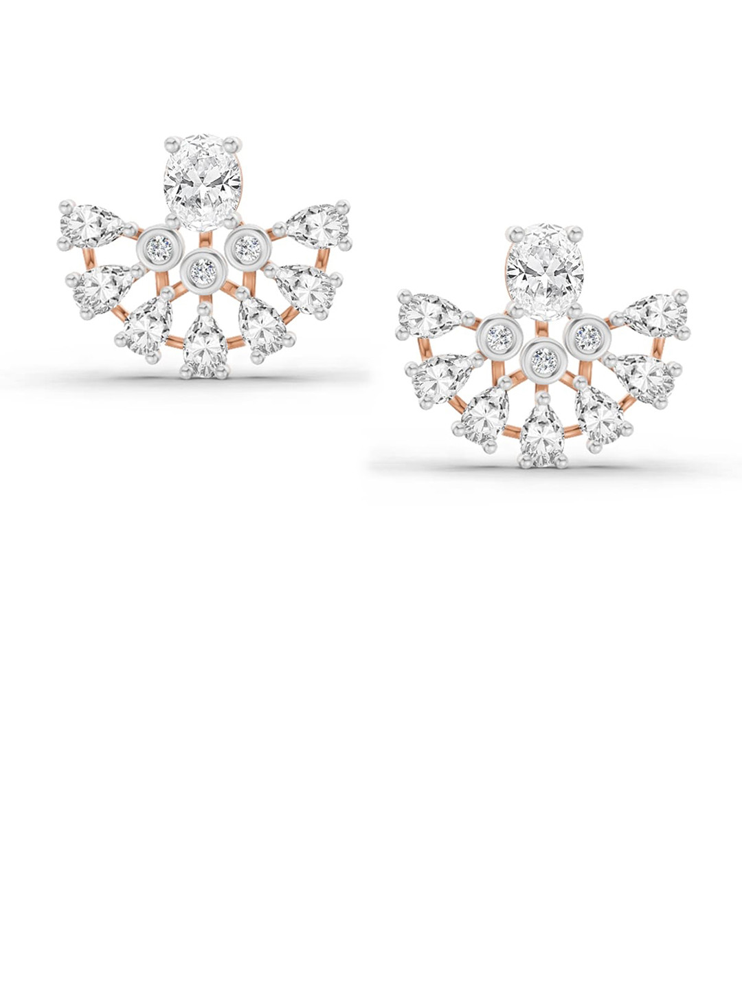 Sparkles Lab Grown Diamond 2.27 Carat Stud Earrings 14K Rose Gold