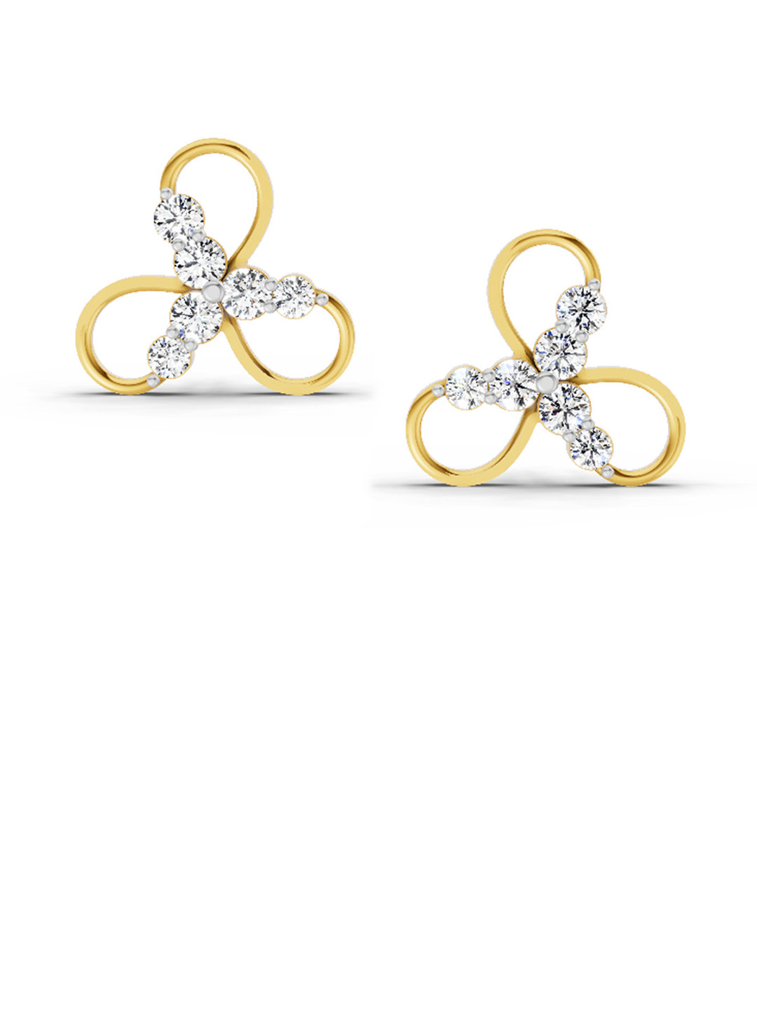 Sparkles Lab Grown Diamond 1.15 Carat Stud Earrings 14K Yellow Gold