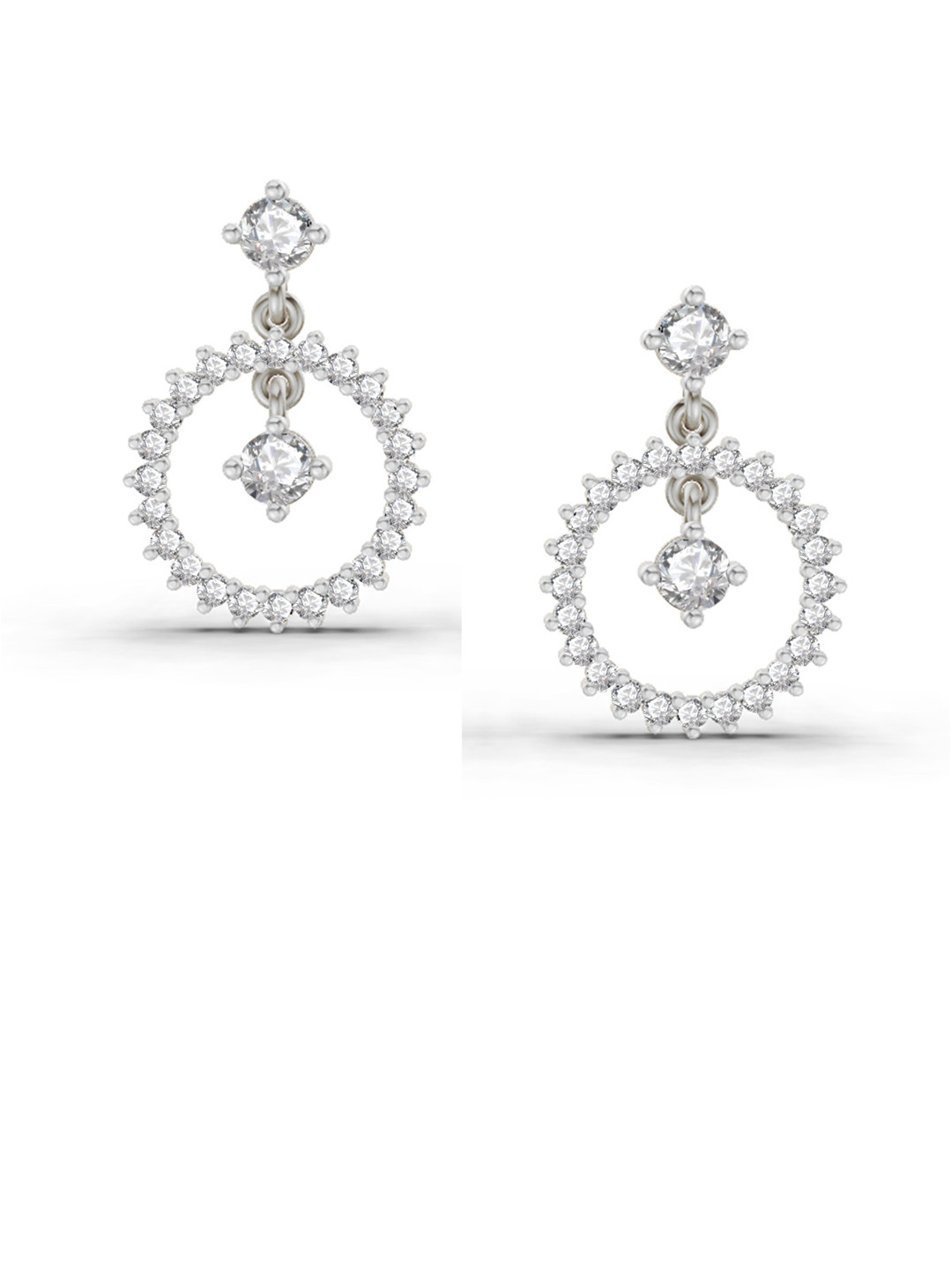 Sparkles Lab Grown Diamond 0.80 Carat Drop Earrings for Women 14K White Gold