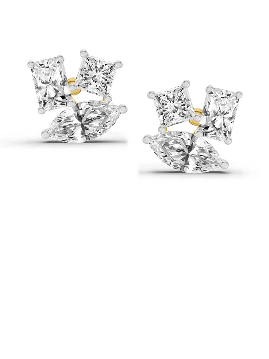 Sparkles Lab Grown Diamond 2.1 Carat Fashion Earrings 14K Yellow Gold