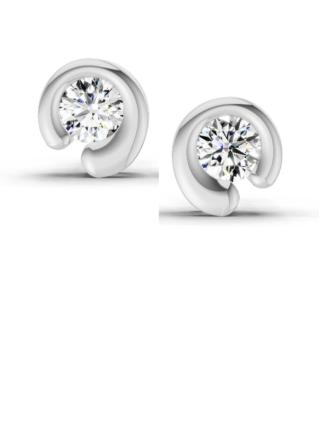 Sparkles Lab Grown Diamond 0.66 Carat Bezel Set Stud Earrings 14K White Gold