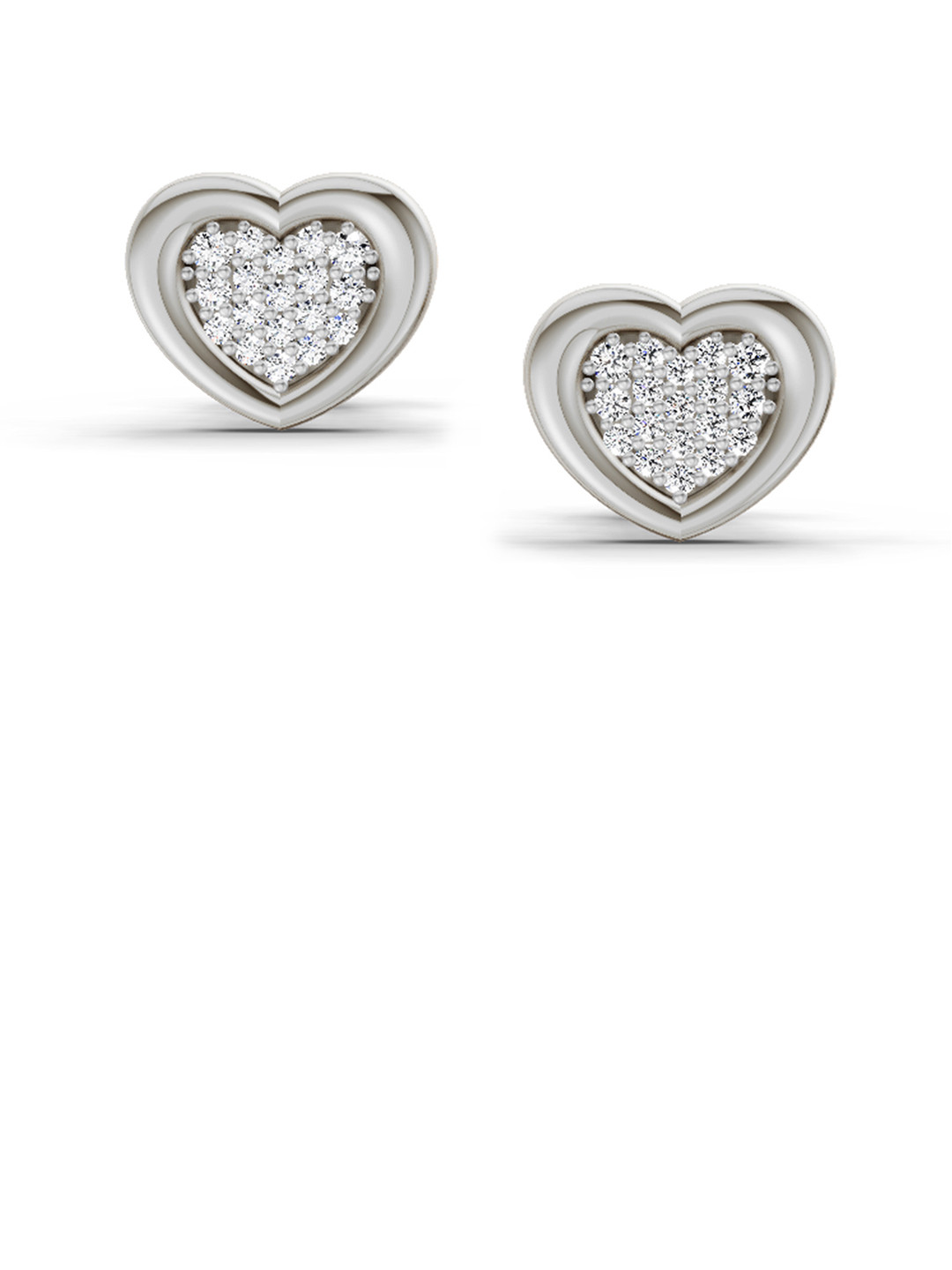Sparkles 0.08 Carat Lab Grown Diamond Heart Shape Earrings 14Kt White Gold
