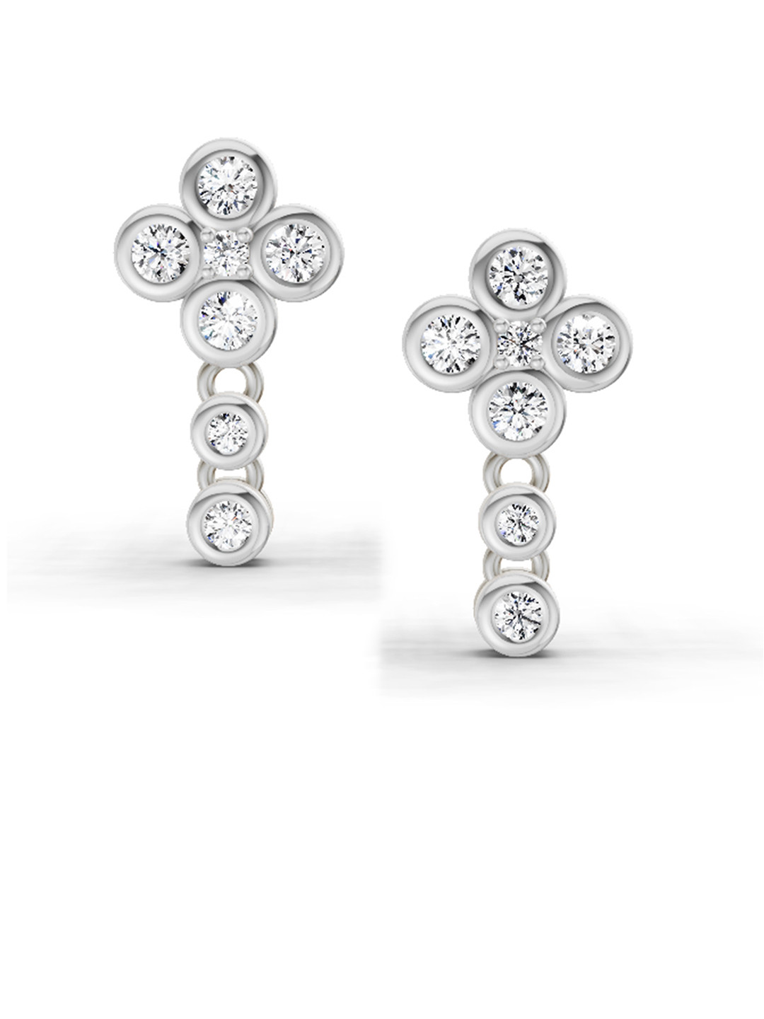 Sparkles Lab Grown Diamond 0.5 Carat Round Dangle Earrings 14K White Gold
