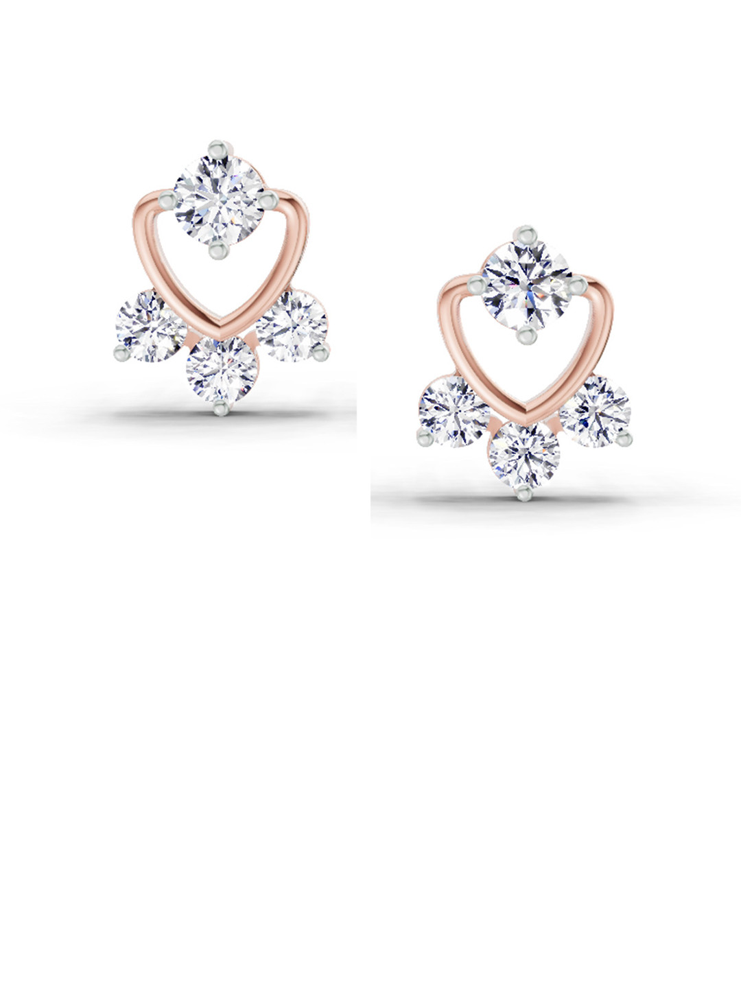 Sparkles Lab Grown Diamond 0.80 Carat Round Earrings 14Kt Rose Gold