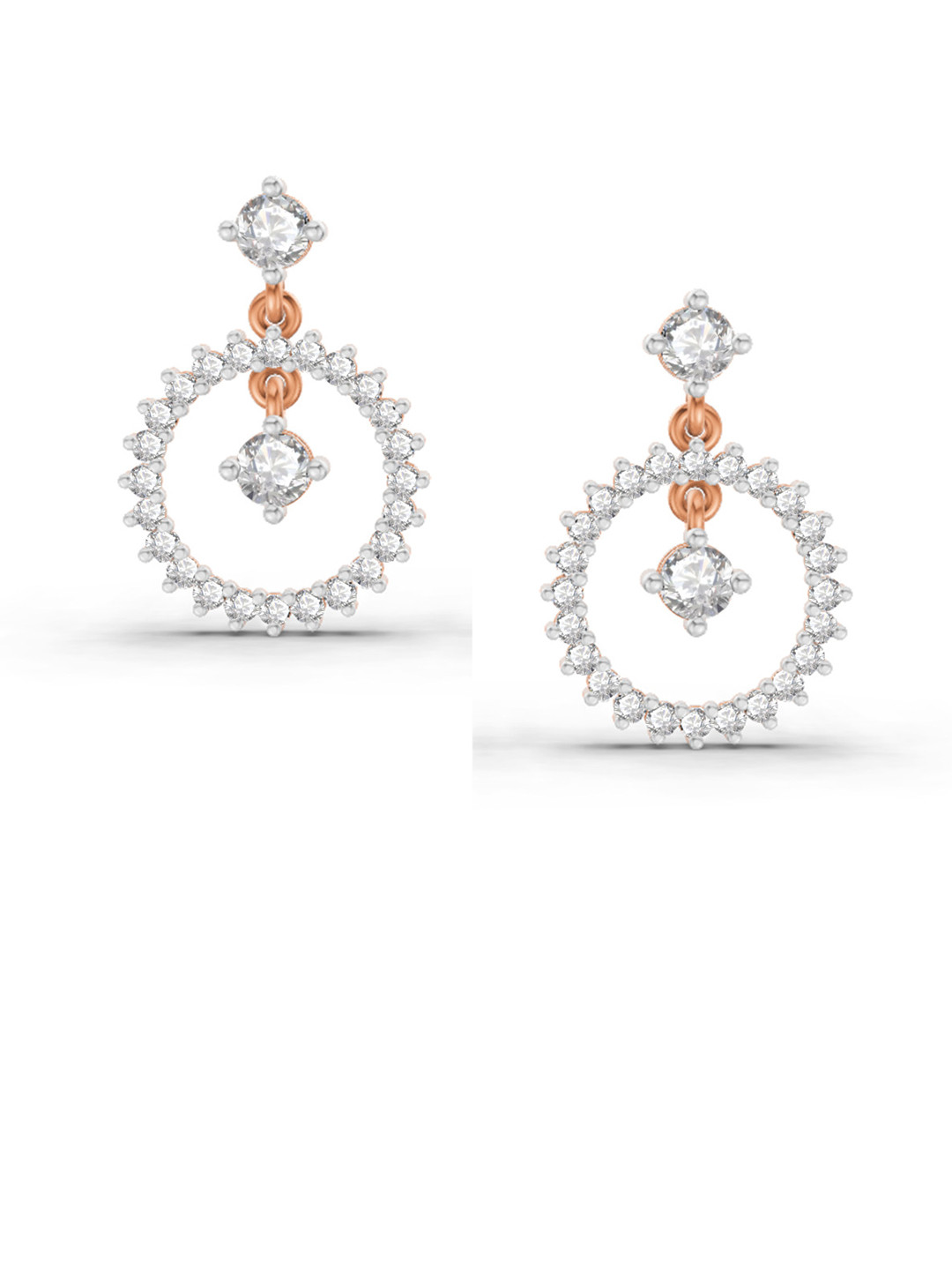 Sparkles Lab Grown Diamond 0.80 Carat Drop Earrings for Women 14K Rose Gold