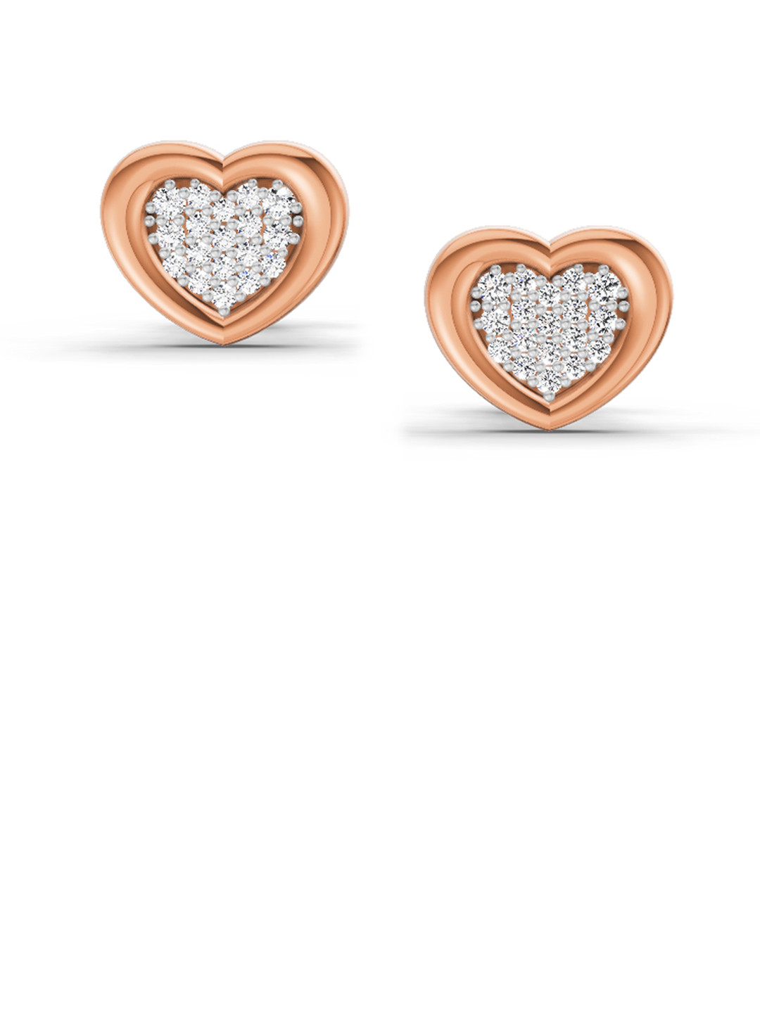 Sparkles 0.08 Carat Lab Grown Diamond Heart Shape Earrings 14Kt Rose Gold