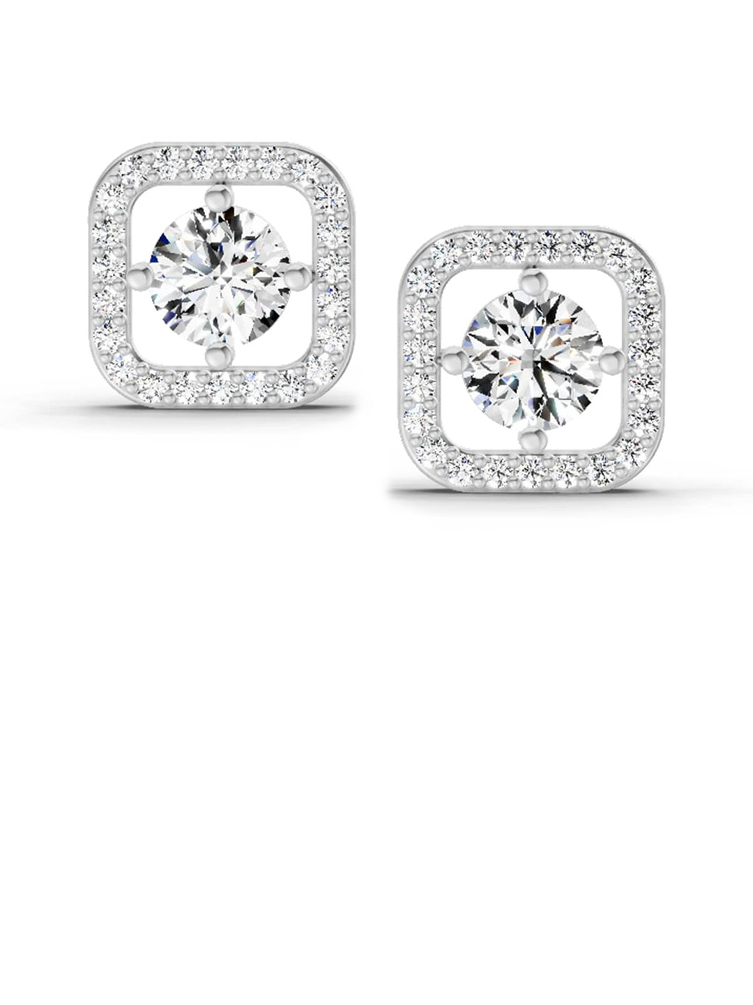 Sparkles Lab Grown Diamond 1.9 Carat Round Stud Earrings 14K Rose Gold