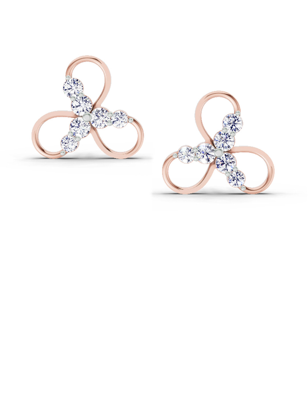 Sparkles Lab Grown Diamond 1.15 Carat Stud Earrings 14K Rose Gold