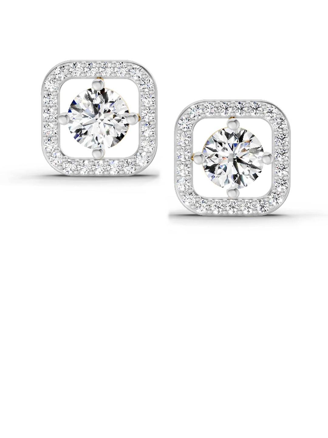 Sparkles Lab Grown Diamond 1.9 Carat Round Stud Earrings 14K Yellow Gold