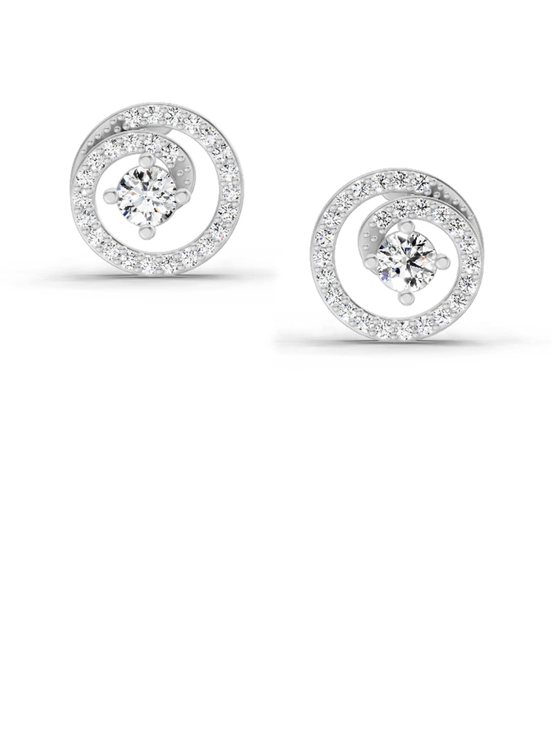 Sparkles Lab Grown Diamond 0.91 Carat Round Earrings 14K White Gold
