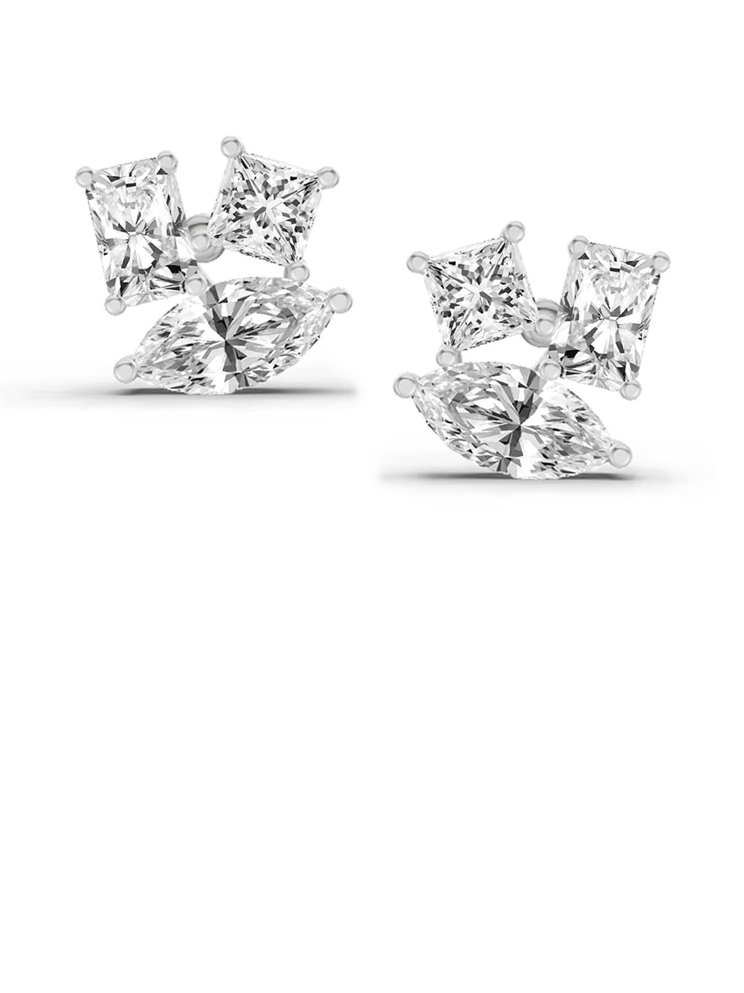 Sparkles Lab Grown Diamond 2.1 Carat Fashion Earrings 14K White Gold