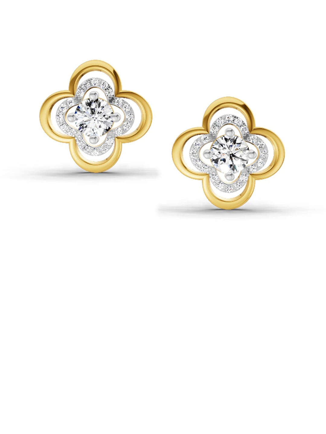 Sparkles Lab Grown Diamond 0.65 Carat Round Fashion Earrings 14K Yellow Gold