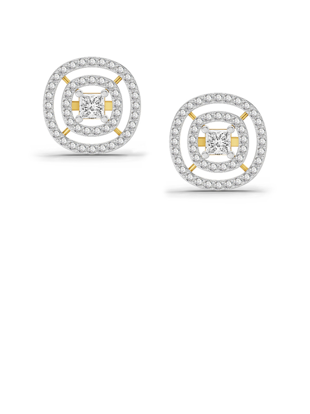 Sparkles Lab Grown Diamond 1.14 Carat Round Stud Earrings 14K Yellow Gold