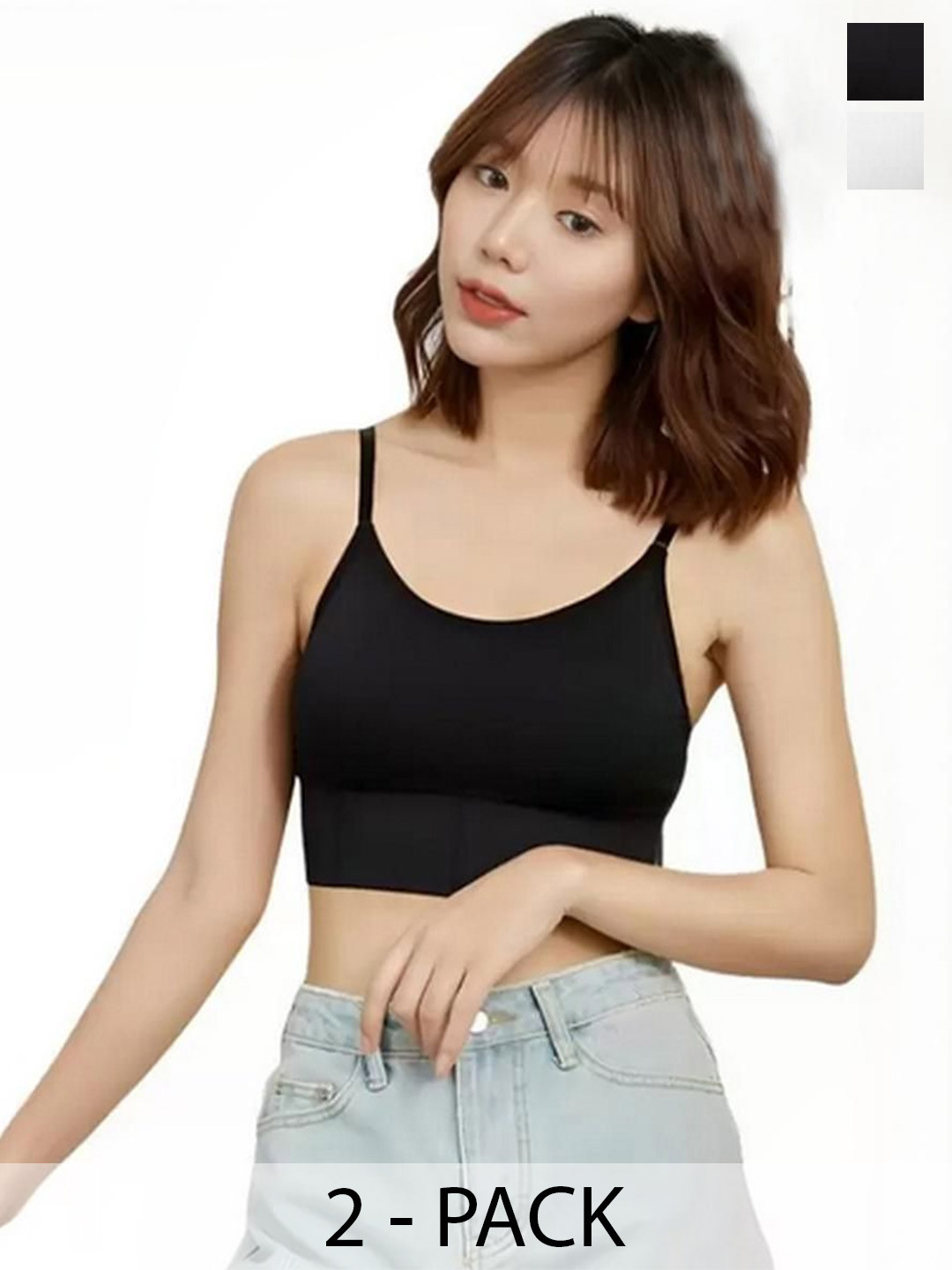 BRAAFEE Pack of 2 Girls Cotton Padded Teenager Full Coverage Sports Bra