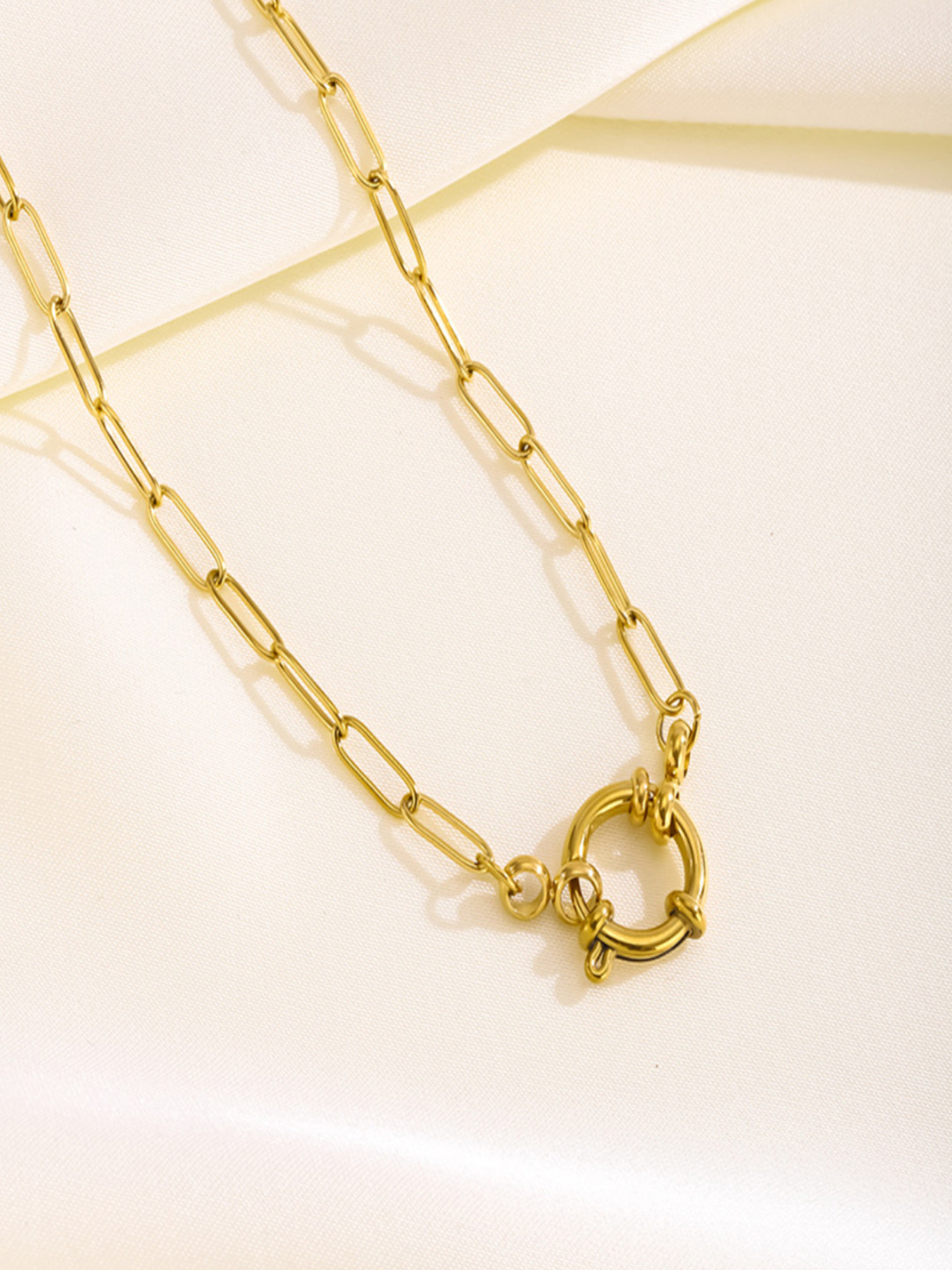AQUASTREET 18K Gold Plated Waterproof Antitarnish Chain Link Necklace