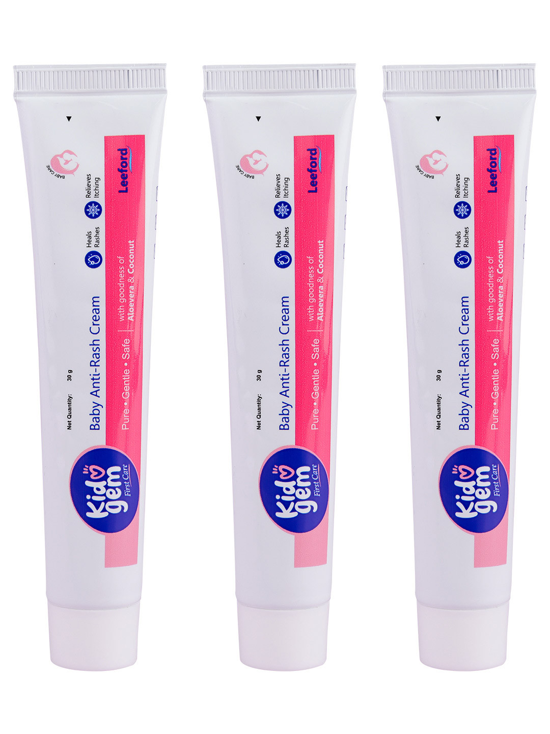 Leeford Set Of 3 Kidogem Rashcare Herbal Cream - 30g Each