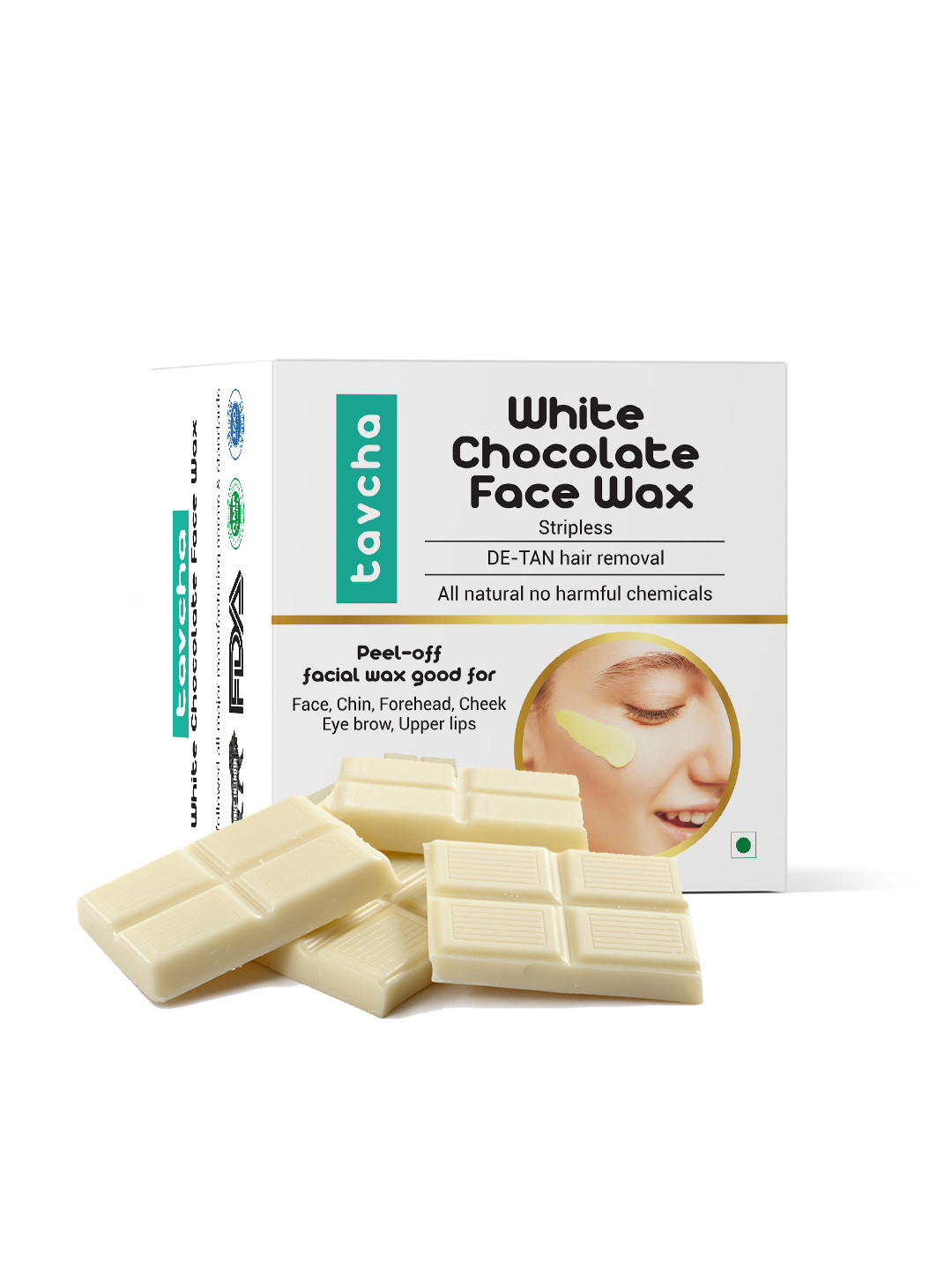 tavcha Full Face Chocolate Hair Removal Wax With Spatula- 80 g