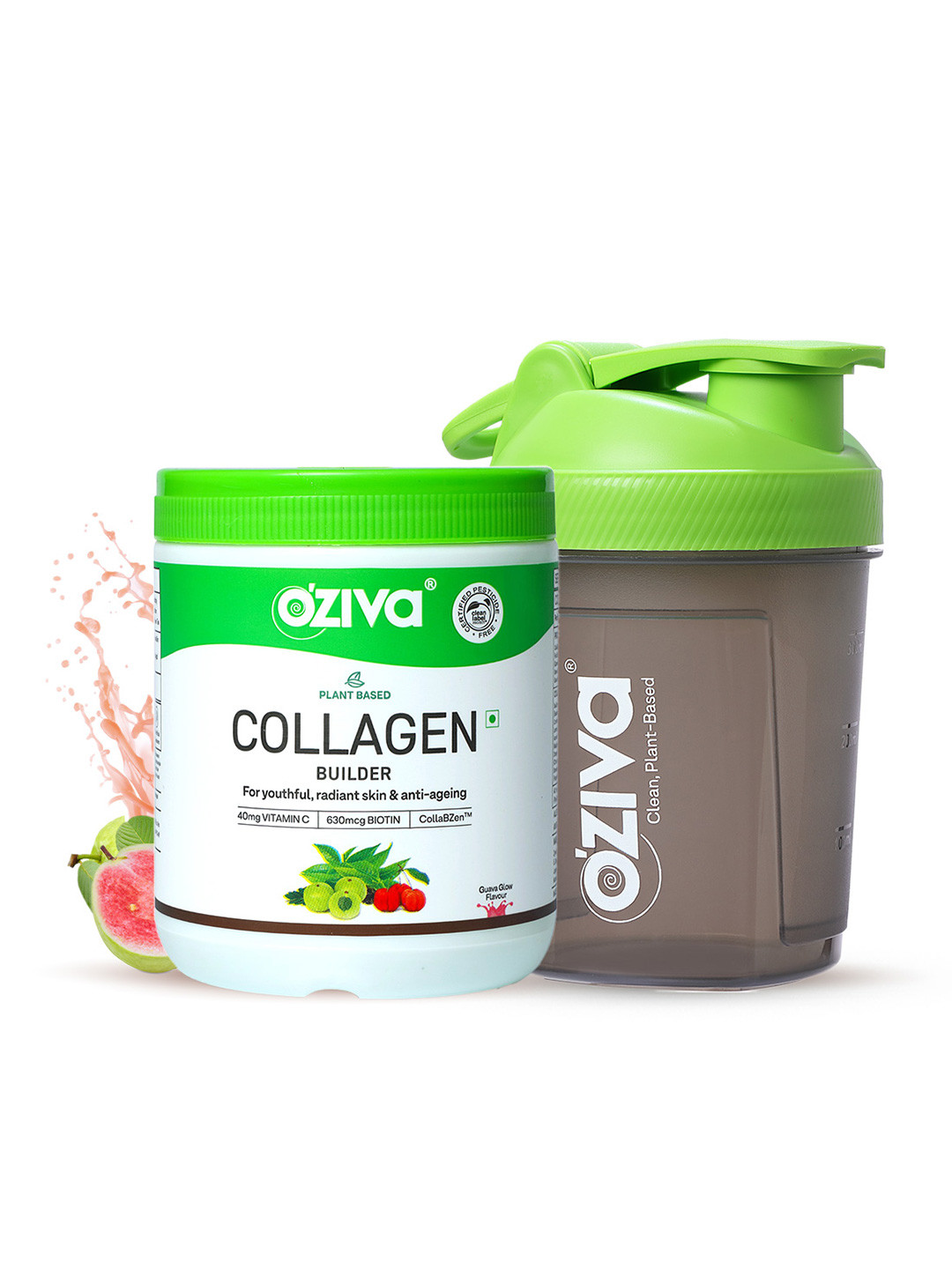 OZiva Plant Based Collagen Builder with Shaker 100g - Guava Glow