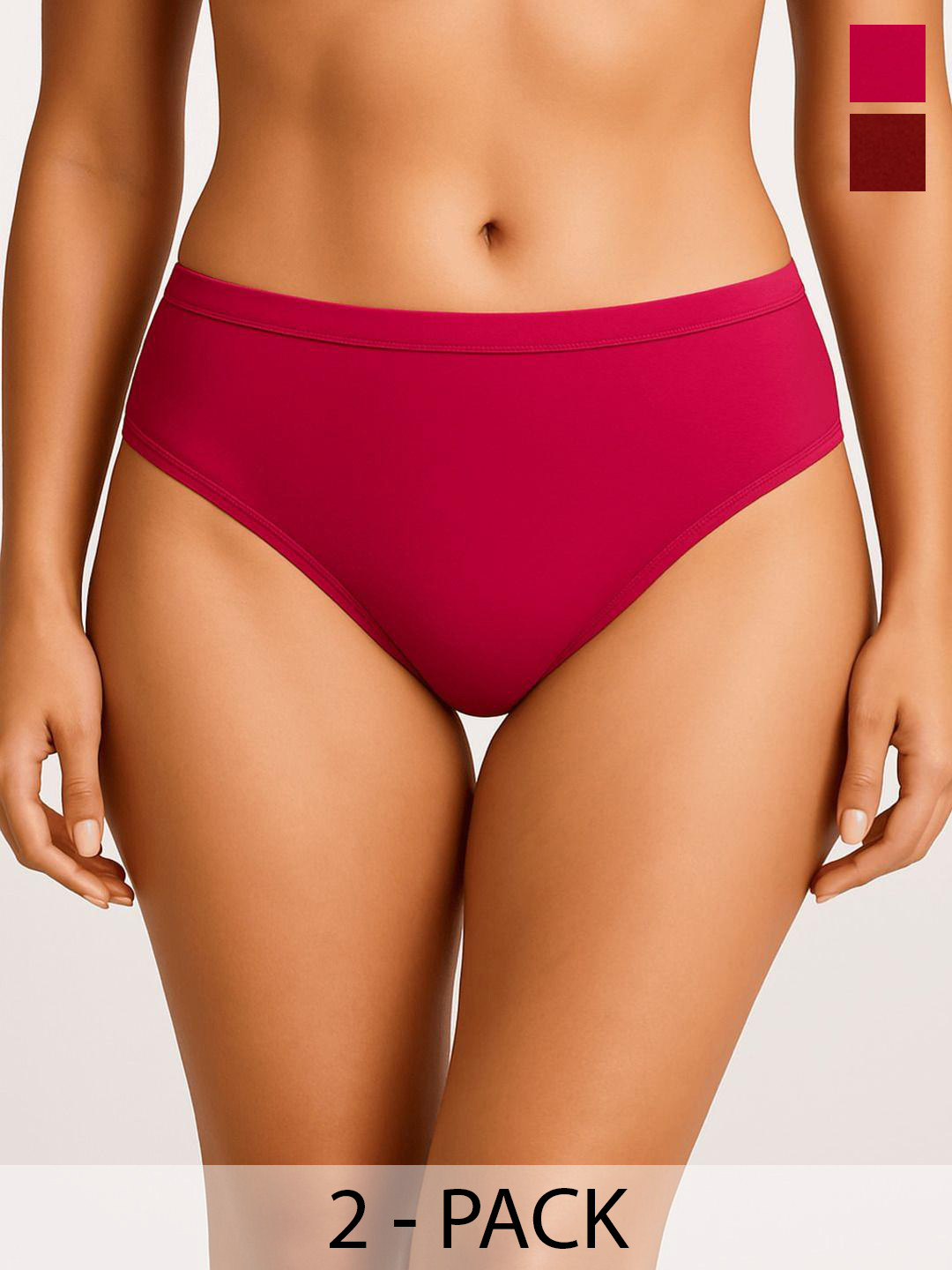 Moda Rapido Pack Of 2 Cotton Hipster Briefs + P-2 SUPER IND RANI MAROON_S