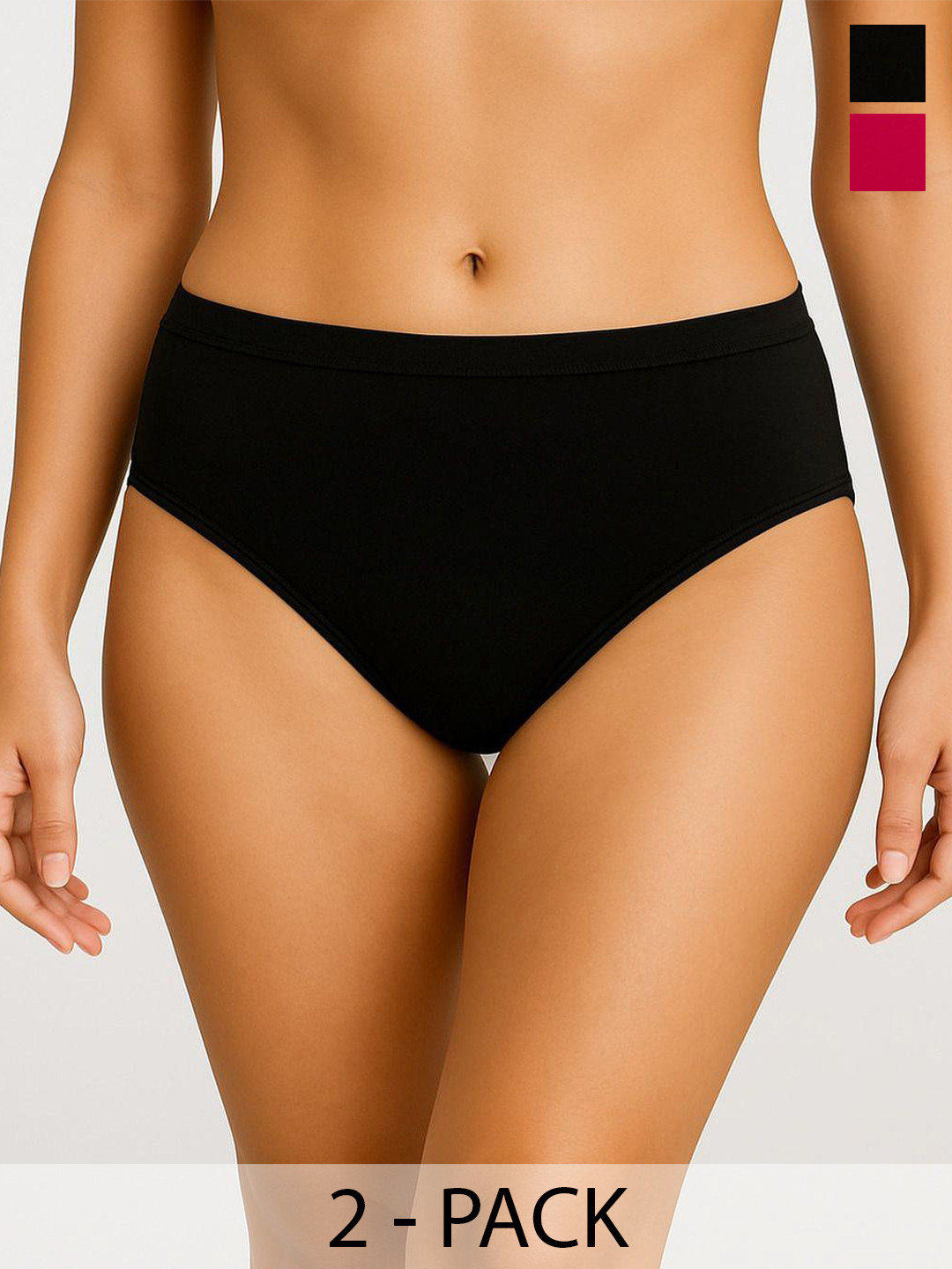 Moda Rapido Pack Of 2 Cotton Hipster Briefs P-2 SUPER IND BLACK RANI_S