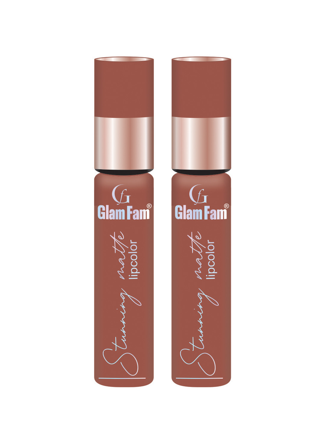 GlamFam Set Of 2 Stunning Matte Waterproof Lip Color- 5 ml Each- Cappuccino 21