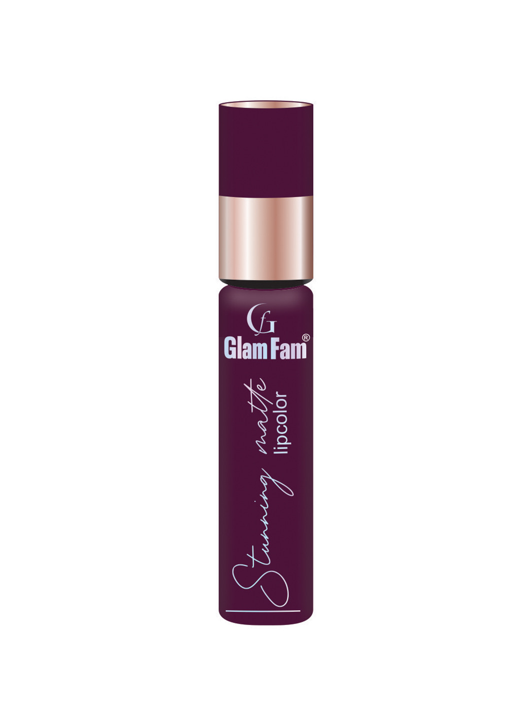 GlamFam Stunning Matte Waterproof Lip Color- 5 ml- Plum 01