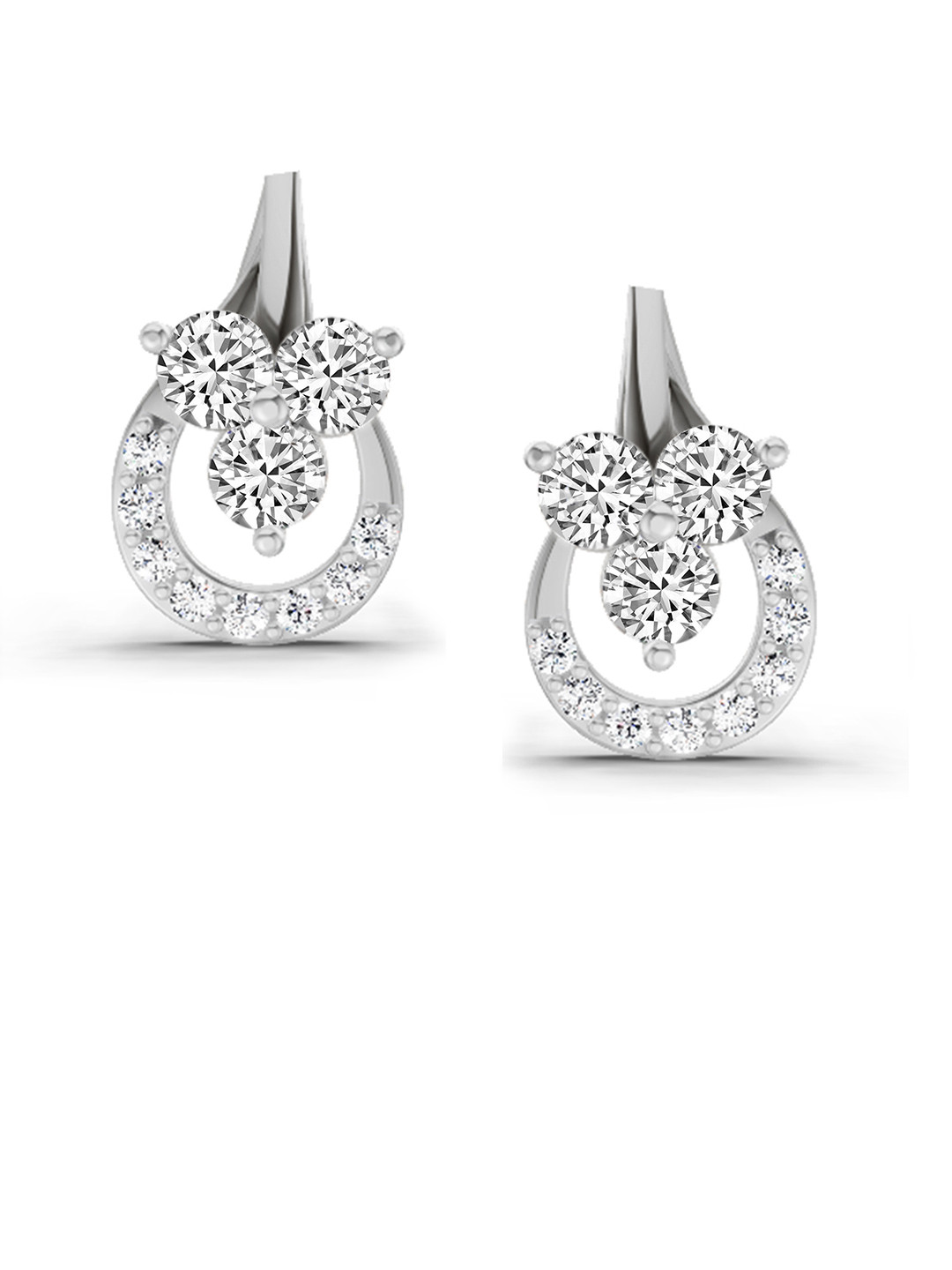 Sparkles Lab Grown Diamond 0.45 Carat Round Teardrop Stud Earrings 14K White Gold