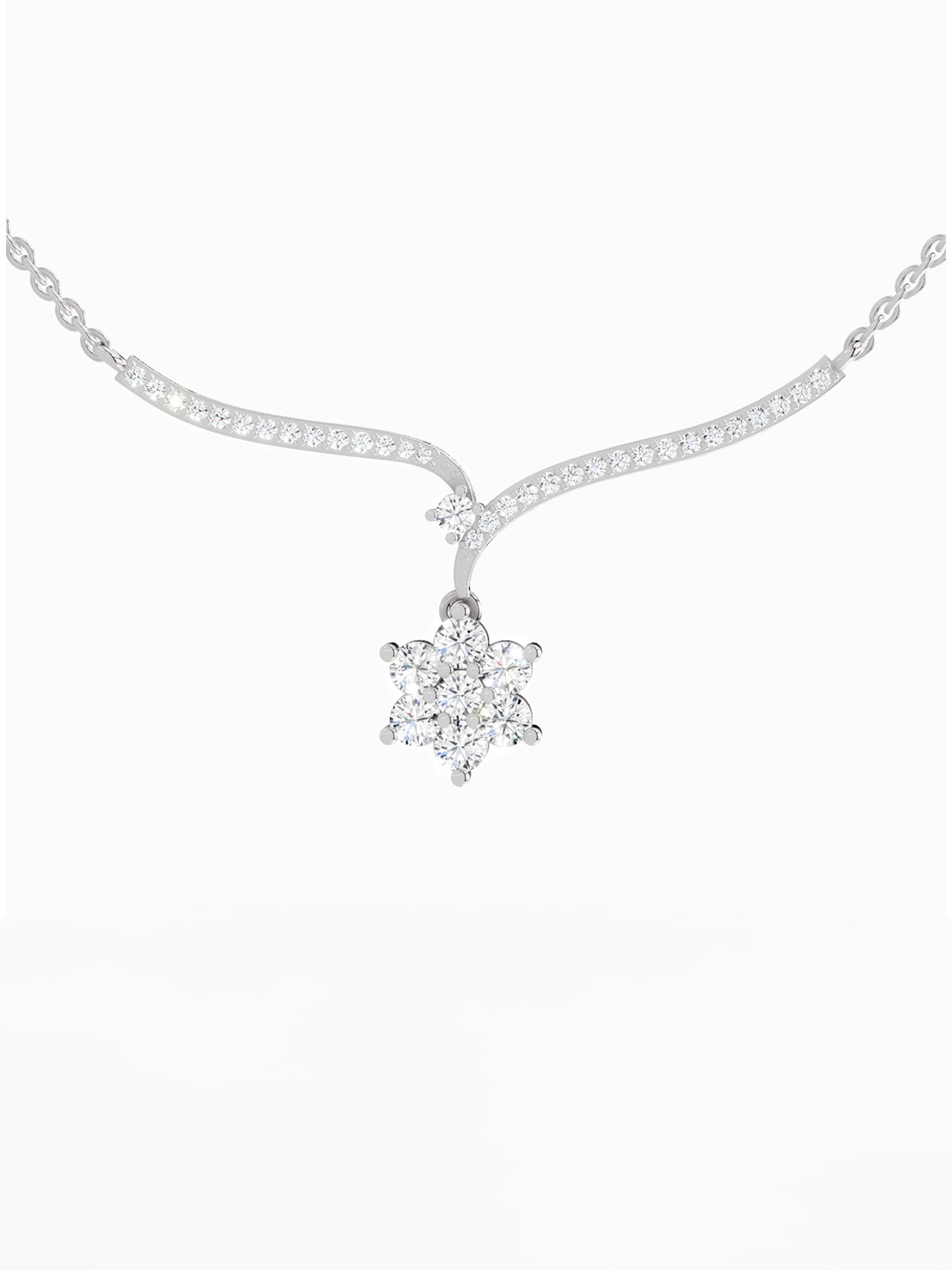 Sparkles Lab Grown Diamond 1.15 Carat Star Lit Pendant Necklace 14K White Gold