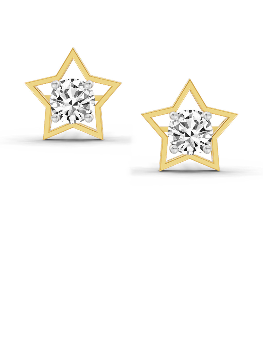 Sparkles Lab Grown Diamond 0.8 Carat Round Stud Earrings 14K Yellow Gold