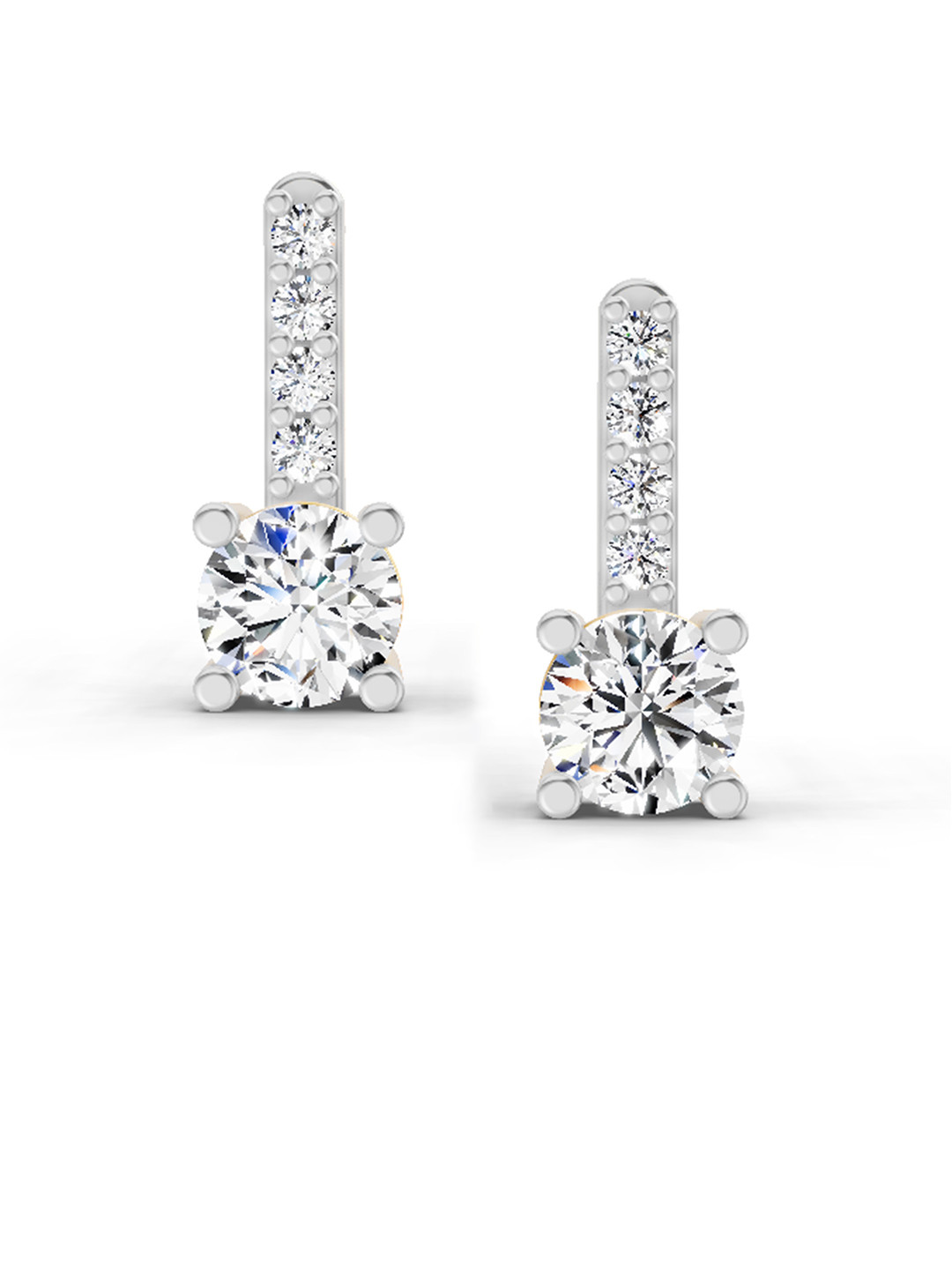Sparkles Lab Grown Diamond 0.75 Carat Round Bar Drop Earrings 14K Yellow Gold
