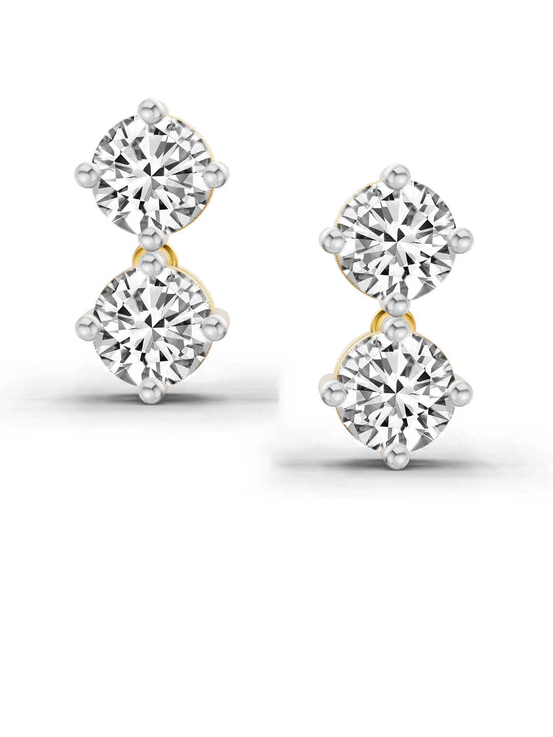 Sparkles Lab Grown Diamond 1.06 Carat Round Drop Earrings 14K Yellow Gold