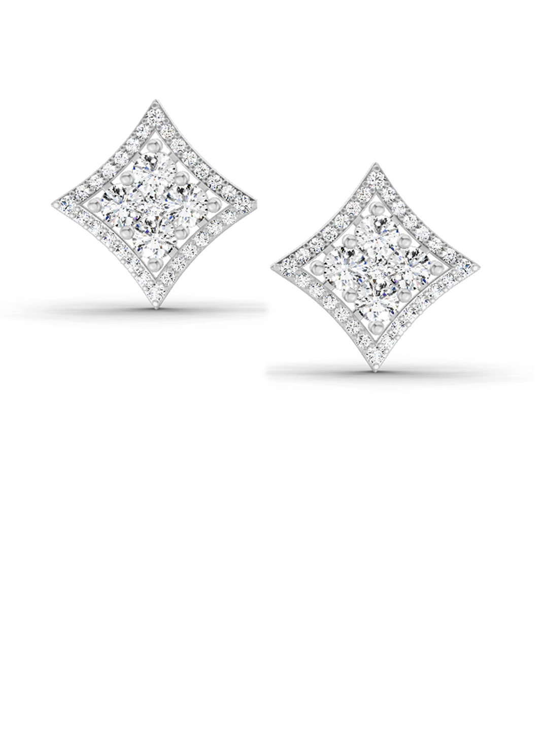 Sparkles Lab Grown Diamond 1.18 Carat Round Star Shpae Fashion Earrings 14K Yellow Gold