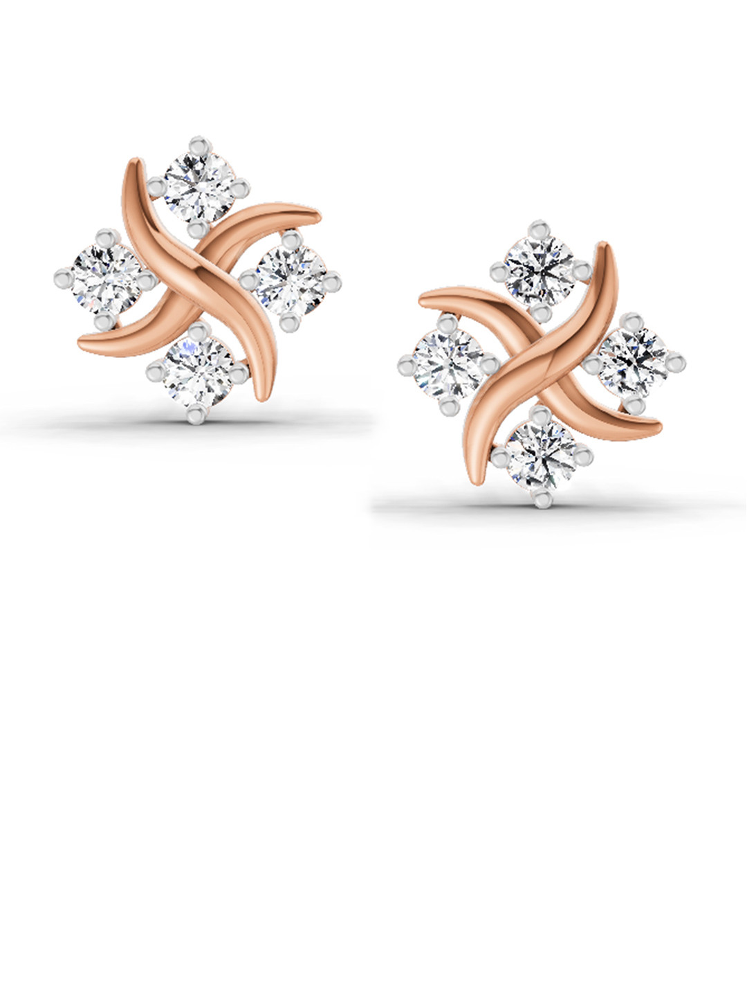 Sparkles Lab Grown Diamond 0.84 Carat Round Fashion Earrings 14K Rose Gold