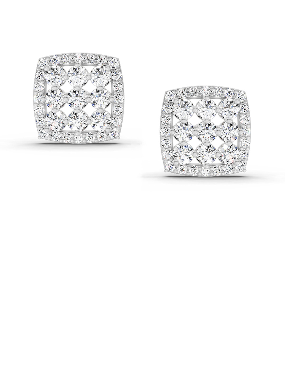 Sparkles Lab Grown Diamond 1 Carat Round Halo Stud Earrings 14K Yellow Gold