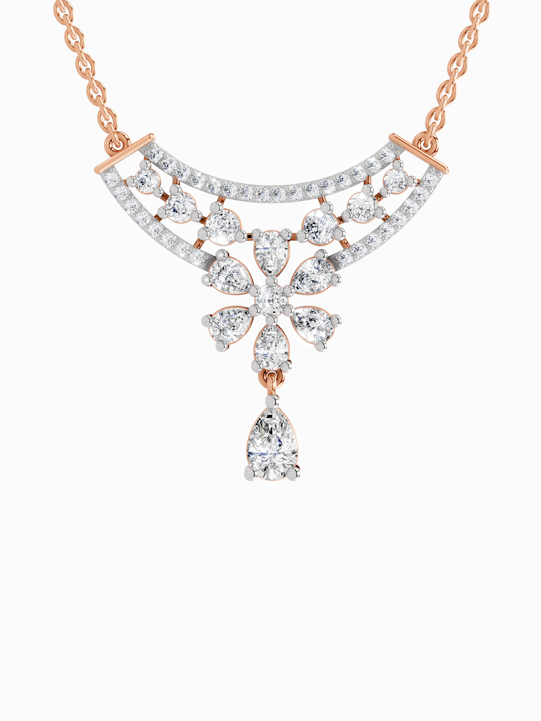 Sparkles Lab Grown Diamond 2.06 Carat Pendant Necklace 14K Rose Gold