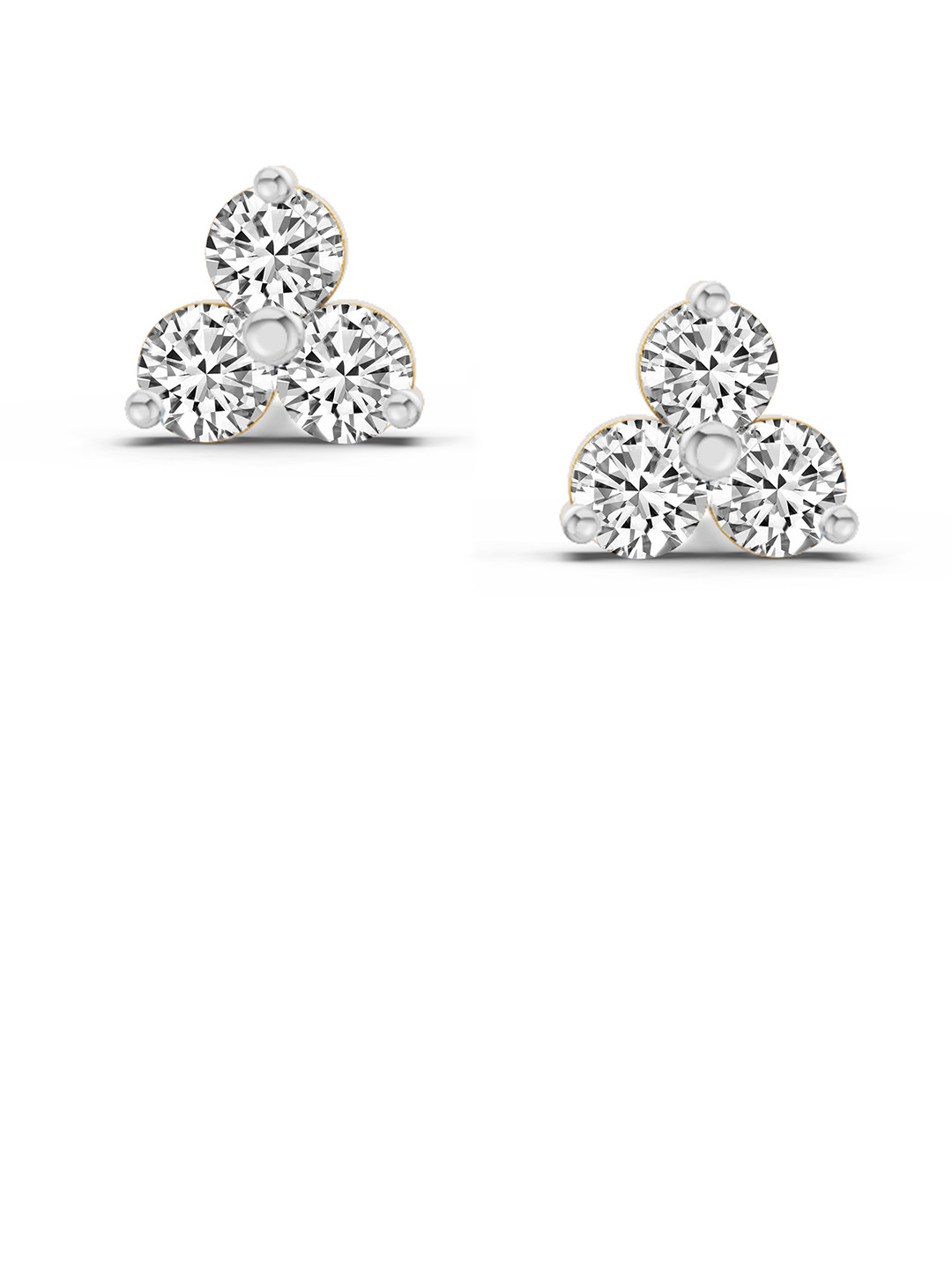 Sparkles Lab Grown Diamond 0.35 Carat Round Stud Earrings 14K Yellow Gold