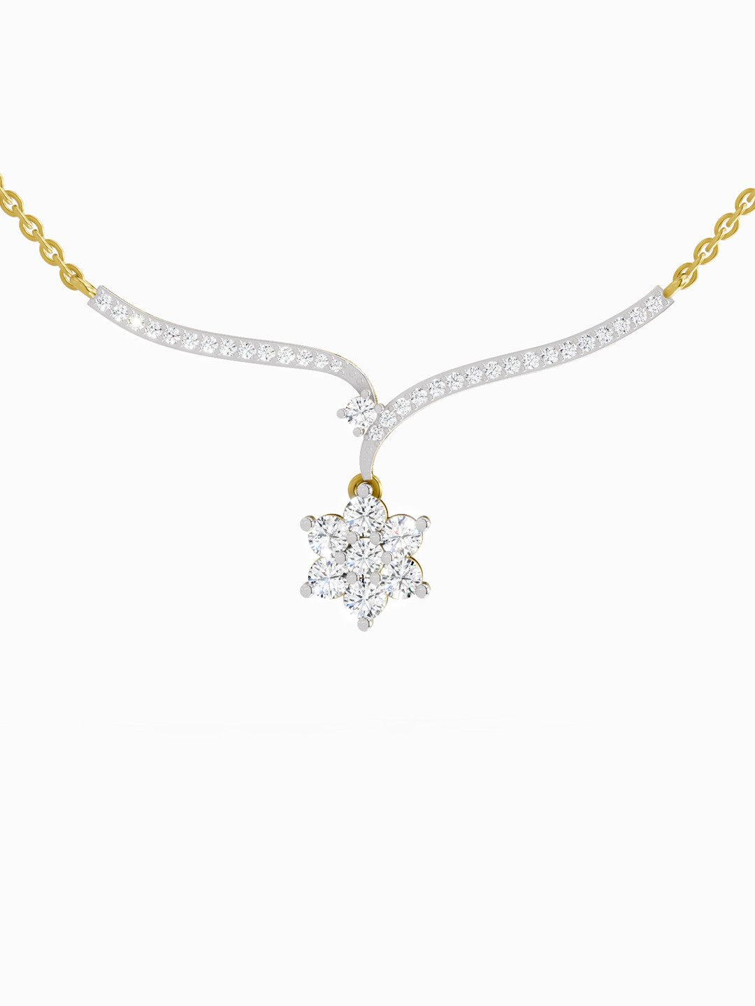 Sparkles Lab Grown Diamond 1.15 Carat Star Lit Pendant Necklace 14K Yellow Gold