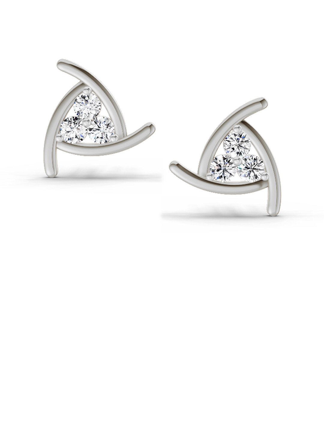 Sparkles Lab Grown Diamond 0.35 Carat Round Fashion Stud Earrings 14K White Gold