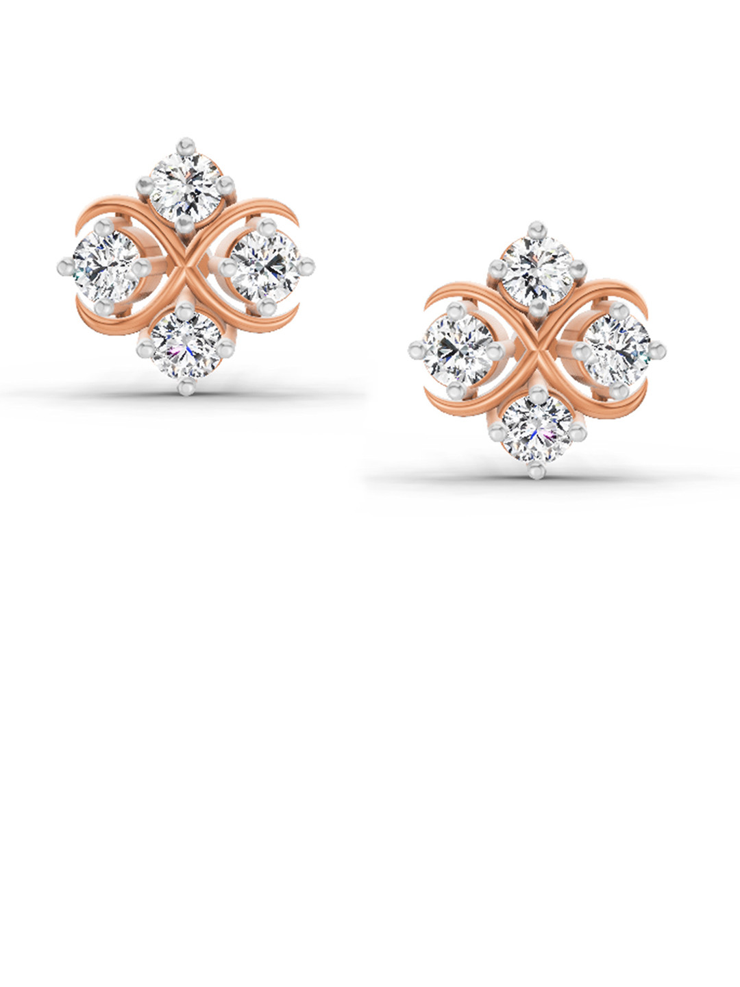 Sparkles Lab Grown Diamond 0.84 Carat Round Fashion Earrings 14K Ring Gold
