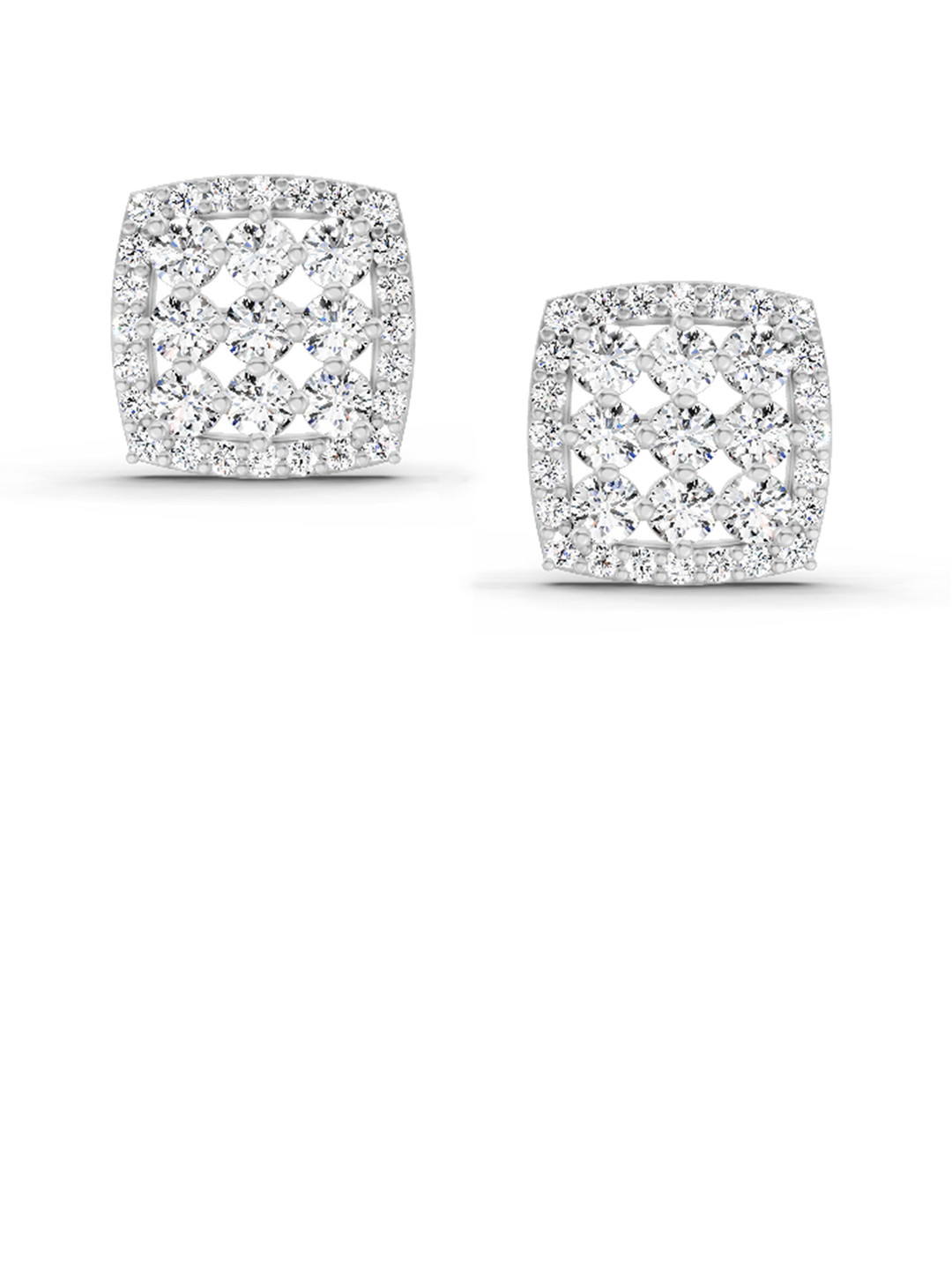 Sparkles Lab Grown Diamond 1 Carat Round Halo Stud Earrings 14K Rose Gold