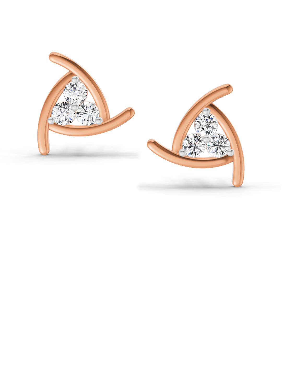 Sparkles Lab Grown Diamond 0.35 Carat Round Fashion Stud Earrings 14K Rose Gold