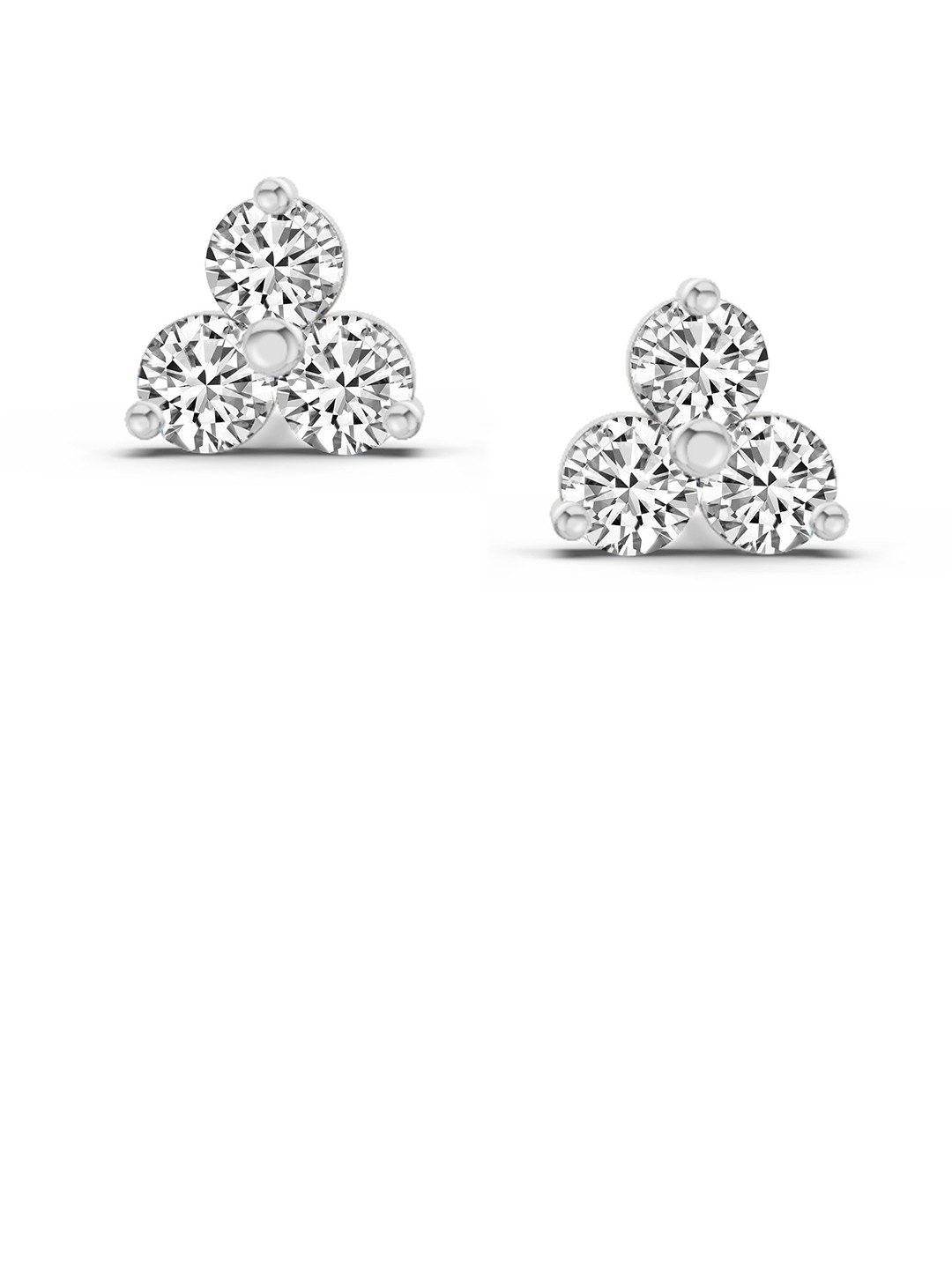 Sparkles Lab Grown Diamond 0.35 Carat Round Stud Earrings 14K White Gold