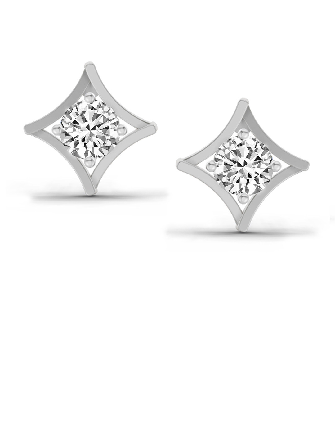 Sparkles Lab Grown Diamond 0.46 Carat Round Stud Earrings 14K White Gold