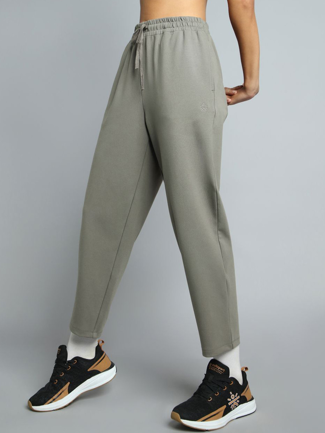 CULT Women Dark Grey Traveller Tapered Fit Track Pants
