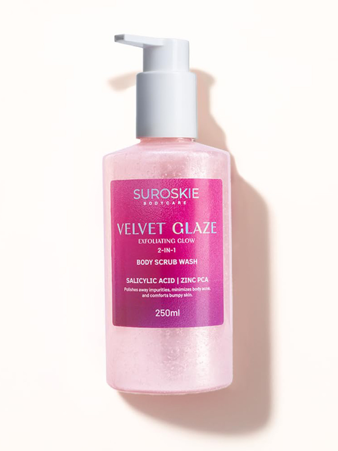 SUROSKIE Velvet Glaze 2 in 1 Body Scrub Wash for Glowing Skin 250ml