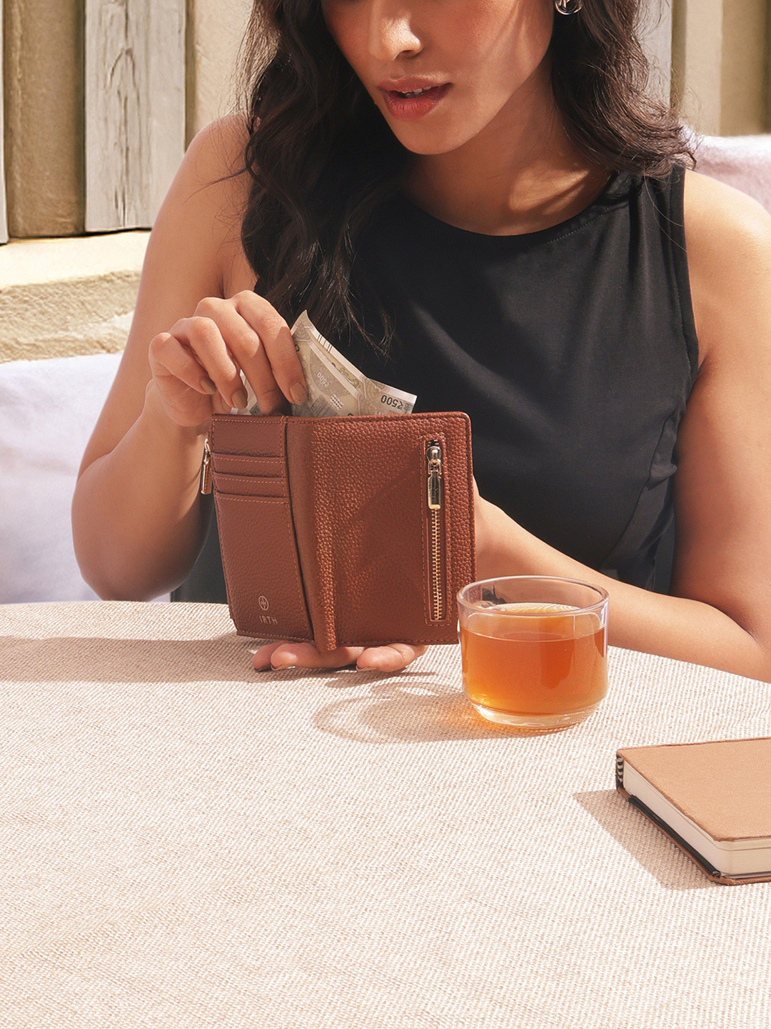 IRTH by House of Titan Women Yara Abstract Textured Two Fold Wallet