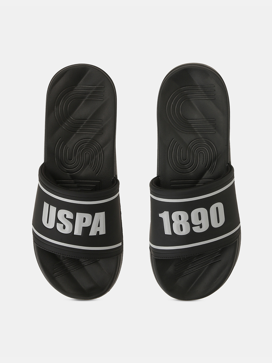 U.S. Polo Assn. Men Printed PU Casual Sliders
