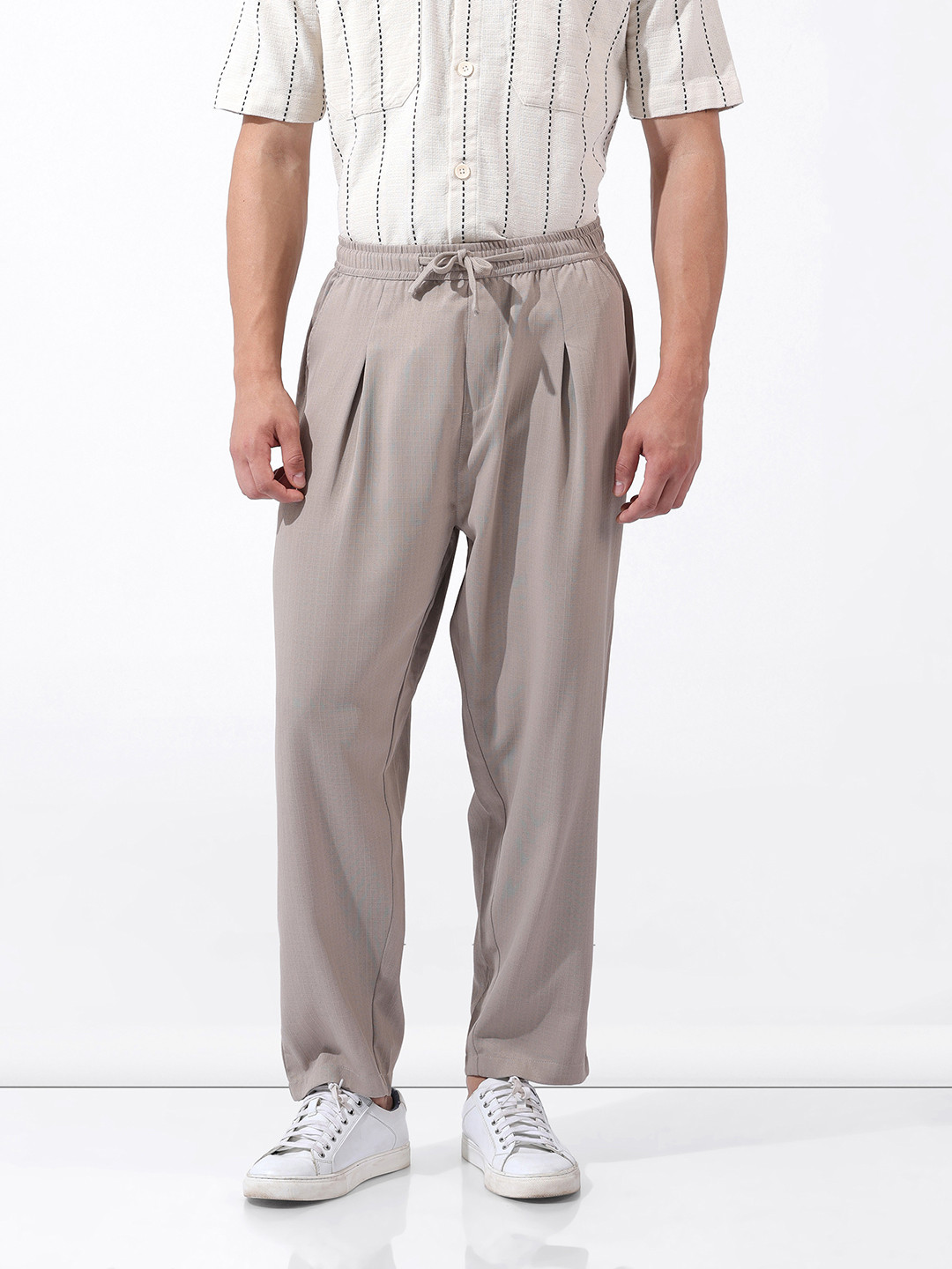 The Indian Garage Co Men Drop Crotch Loose Fit Harem Trousers